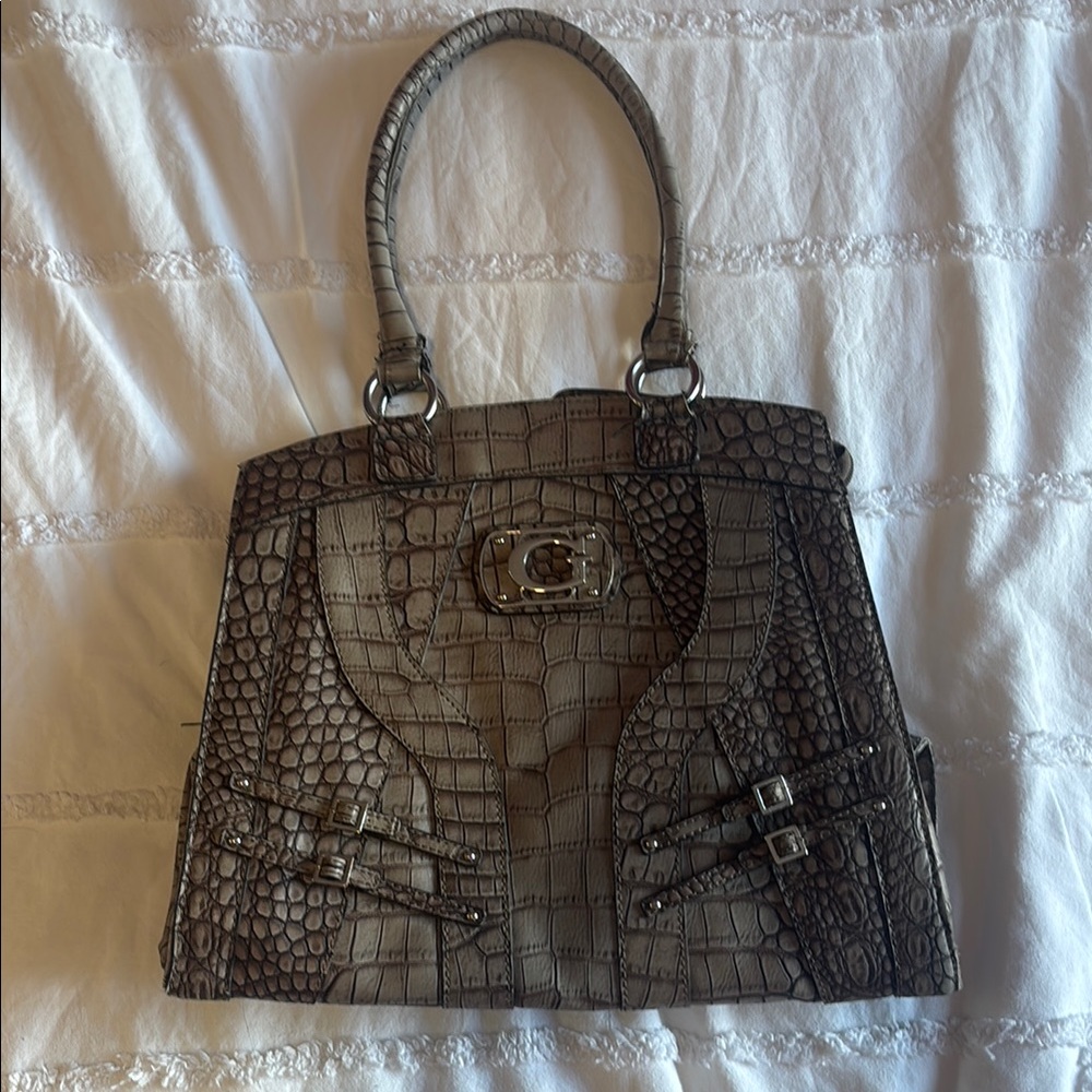 GUESS Crocodile-Embossed Handbag
